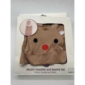Baby Muslin Swaddle And Reindeer Christmas Parents Choice 100%Cotton 40inx40in